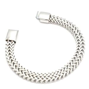 Unisex Titanium Stainless Steel 9 mm Double Franco Chain Wrist Bracelet 8"